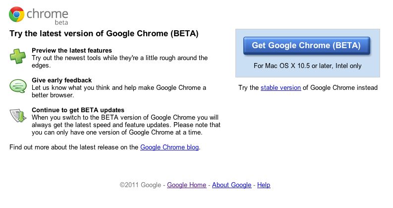 google chrome for mac ox s